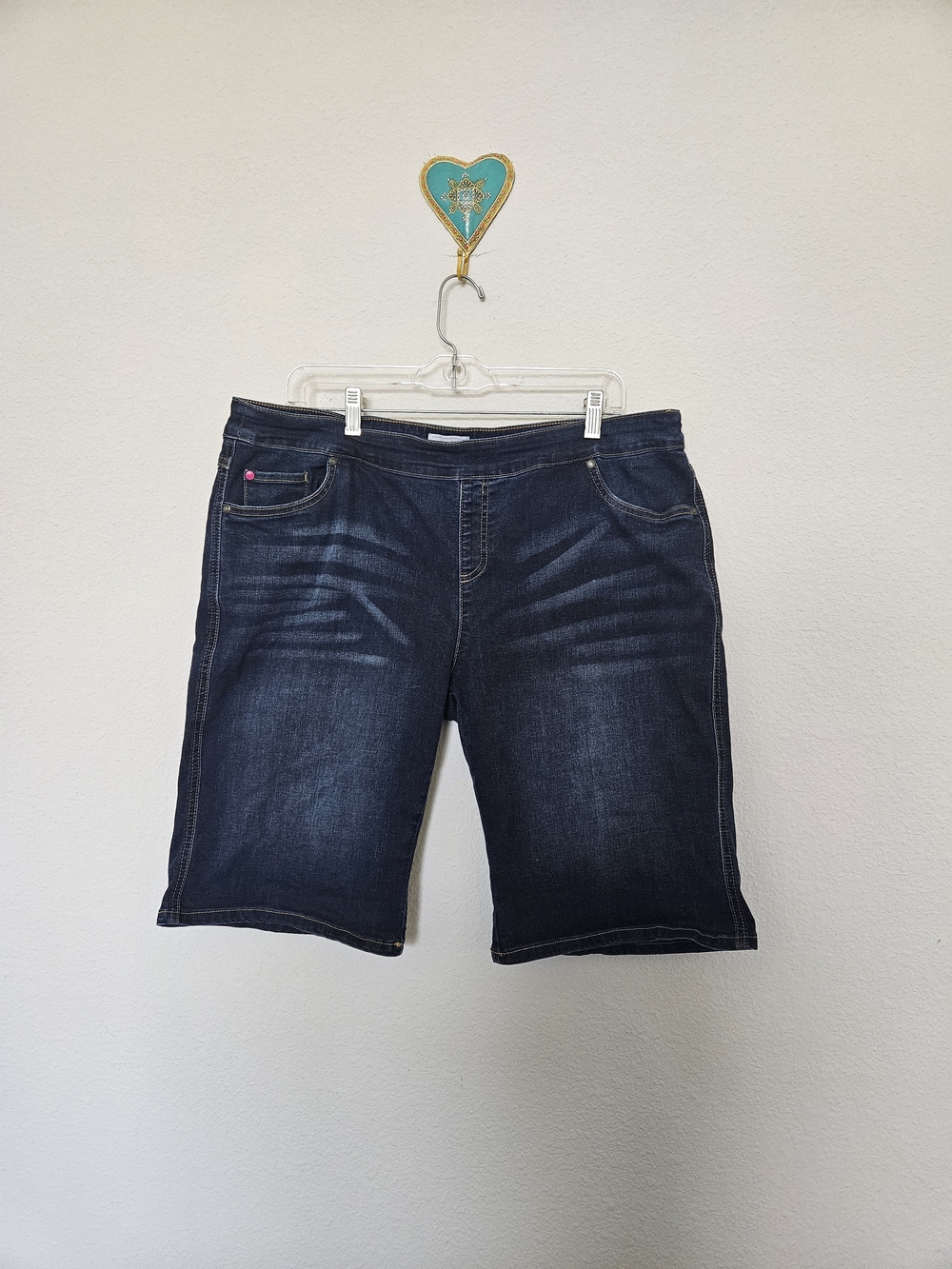 Women’s Dark Wash Denim Bermuda Shorts - Classic Comfort